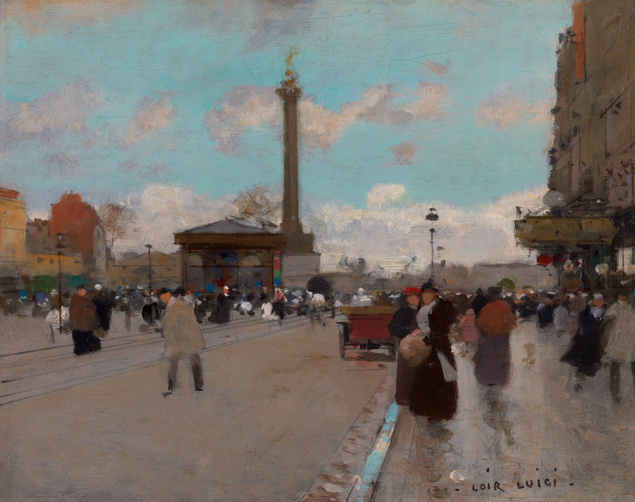 Luigi Loir (1845 - 1916)-Place de la Bastille, Paris | Artwork
